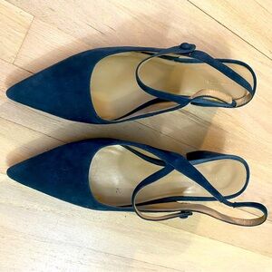 Ann Taylor Suede Slingback Mary Janes
